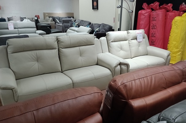 EMILY 3 seater and 2 seater stone hide £1799 (SWANSEA  SUPERSTORE)
