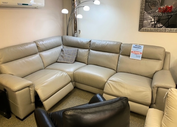 RENNES DOUBLE ELECTRIC RECLINER CORNER SUITE GREY £1999 (SWANSEA SUPERSTORE)