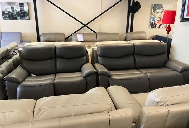 CANBERRA ELECTRIC RECLINER 3 SEATER AND 2 SEATER DARK GREY £1999 (SWANSEA SUPERSTORE)