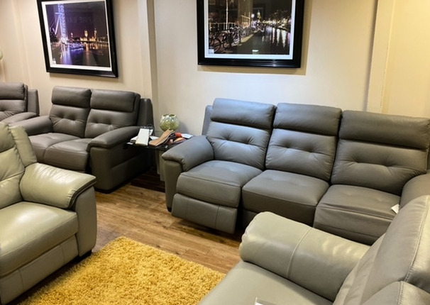 ORLANDO LARGE ELECTRIC RECLINER 3 SEATER AND 2 SEATER ELEPHANT GREY £2499 (SWANSEA SUPERSTORE)