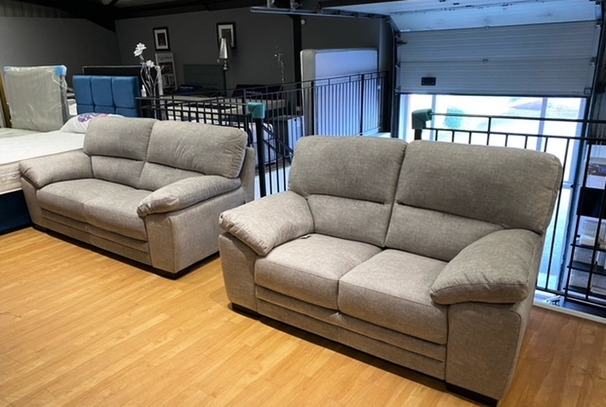 MAX 3 SEATER AND 2 SEATER LIGHT GREY  £1149 (SWANSEA  SUPERSTORE)