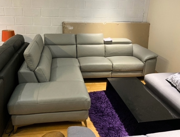 MONZA electric recliner corner suite grey £1799 (SWANSEA SUPERSTORE)