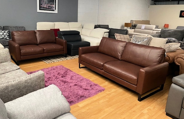 ETHAN 3 SEATER AND 2 SEATER BROWN £1149 (SWANSEA SUPERSTORE)