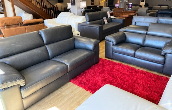 LEON 3 SEATER AND 2 SEATER DARK GREY £1499 (SWANSEA SUPERSTORE)
