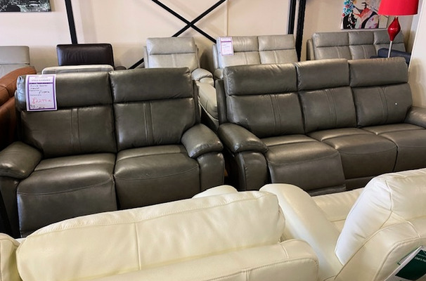 LANDBOND ELECTRIC RECLINER 3 SEATER AND 2 SEATER DARK GREY £1999 (SWANSEA SUPERSTORE)