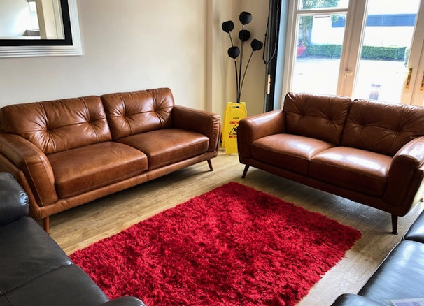 CADIZ  3 SEATER AND 2 SEATER VINTAGE TAN £1799 (SWANSEA SUPERSTORE)