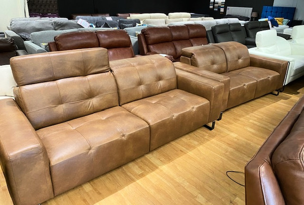 BARBERA 3 SEATER AND 2 SEATER DARK TAN £1999 (SWANSEA SUPERSTORE)