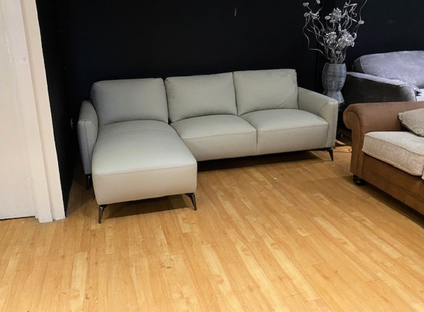 GUSTAV CHAISE SOFA LIGHT GREY £1299 (SWANSEA SUPERSTORE)