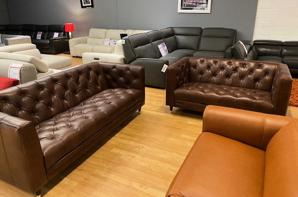 SOFIA 3 SEATER AND 2 SEATER BROWN VINTAGE £1999 (SWANSEA SUPERSTORE)
