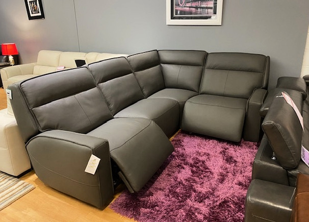 LUNA DOUBLE ELRCTRIC RECLINER CORNER SUITE DARK GREY £2499 (SWANSEA SUPERSTORE)