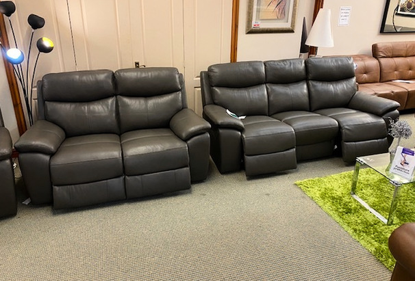 DAVENPORT  ELECTRIC RECLINER 3 SEATER AND 2 SEATER DARK GREY £2199 (SWANSEA SUPERSTORE)