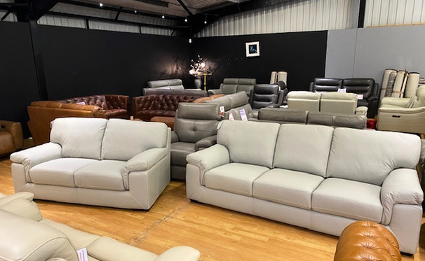 CALAIS 3 SEATER AND 2 SEATER LIGHT GREY £1799 (SWANSEA SUPERSTORE)