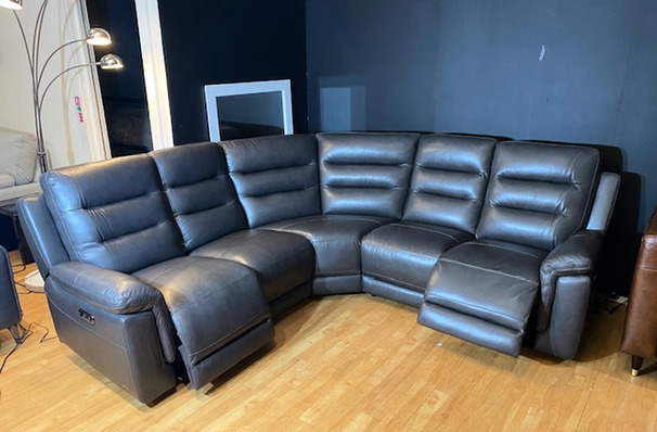 WELLINGTON DOUBLE ELECTRIC RECLINER CORNER SUITE GREY £1999 (SWANSEA SUPERSTORE)