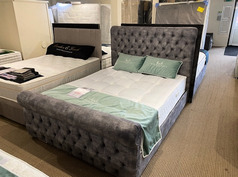 LUXURY SLEIGH FIVE FOOT FRAME AND GUVNOR MATTRESS (SWANSEA BED SUPERSTORE) - Click for more details