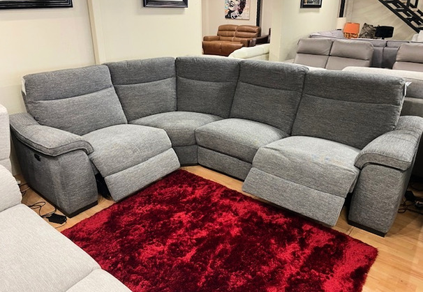 MARSEILLE DOUBLE ELECTRIC RECLINER CORNER SUITE DARK GREY £1799 (SWANSEA SUPERSTORE)