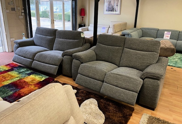 MARSEILLE ELECTRIC RECLINER 3 SEATER AND  2 SEATER DARK GREY  £1799 (SWANSEA SUPERSTORE)