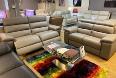 FRANCO FERRI LINETTA ELECTRIC RECLINER 3 SEATER AND STATIC 2 SEATER MUSHROOM £3999 (SWANSEA SUPERSTORE) - Click for more details