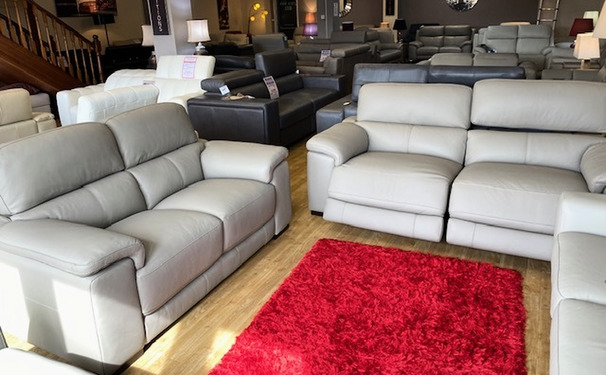 BRIVE ELECTRIC RECLINER 3 SEATER AND STATIC 2 SEATER TAUPE £2799 (SWANSEA SUPERSTORE)
