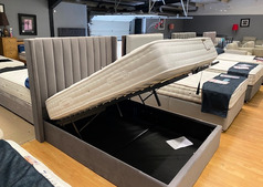KYOTO DOUBLE OTTOMAN AND PLAZA MATTRESS GREY £499 (SWANSEA  BED SUPERSTORE) - Click for more details