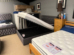 KYOTO FIVE FOOT OTTOMAN AND OBERON MATTRESS GREY £599 (SWANSEA BED SUPERSTORE) - Click for more details