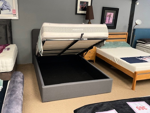 WALTON OTTOMAN DOUBLE BED FRAME GREY £279 (SWANSEA BED SUPERSTORE)