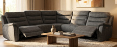 LONDON DOUBLE ELECTRIC RECLINER CORNER SUITE DARK GREY £999 ( SWANSEA SUPERSTORE) - Click for more details