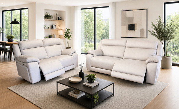 INDIGO ELECTRIC RECLINER 3 SEATER AND 2 SEATER BEIGE £999 (SWANSEA SUPERSTORE)
