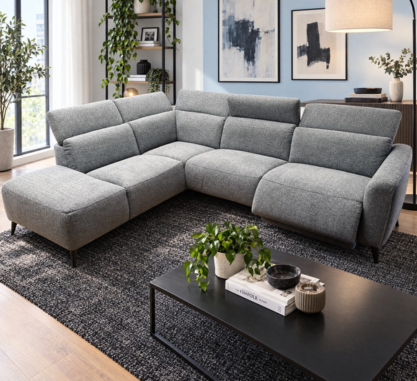 ALBANY ELECTRIC  RECLINER CORNER SUITE GREY £999 (SWANSEA SUPERSTORE)