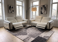 EMMINENCE ELECTRIC RECLINER 3 SEATER AND 2 SEATER WHITE £1499 ( SWANSEA SUPERSTORE - Click for more details