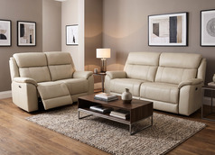 BRISBANE ELECTRIC RECLINER 3 SEATER AND 2 SEATER CREAM £999 (SWANSEA SUPERSTORE) - Click for more details