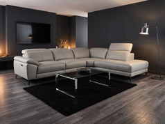 SANTOS electric recliner corner suite grey £1499 (SWANSEA SUPERSTORE) - Click for more details