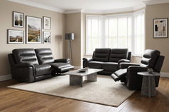 WELLINGTON ELECTRIC RECLINER 3 SEATER,  2 SEATER DARK  AND CHAIR DARK GREY £1999 (SWANSEA SUPERSTORE) - Click for more details